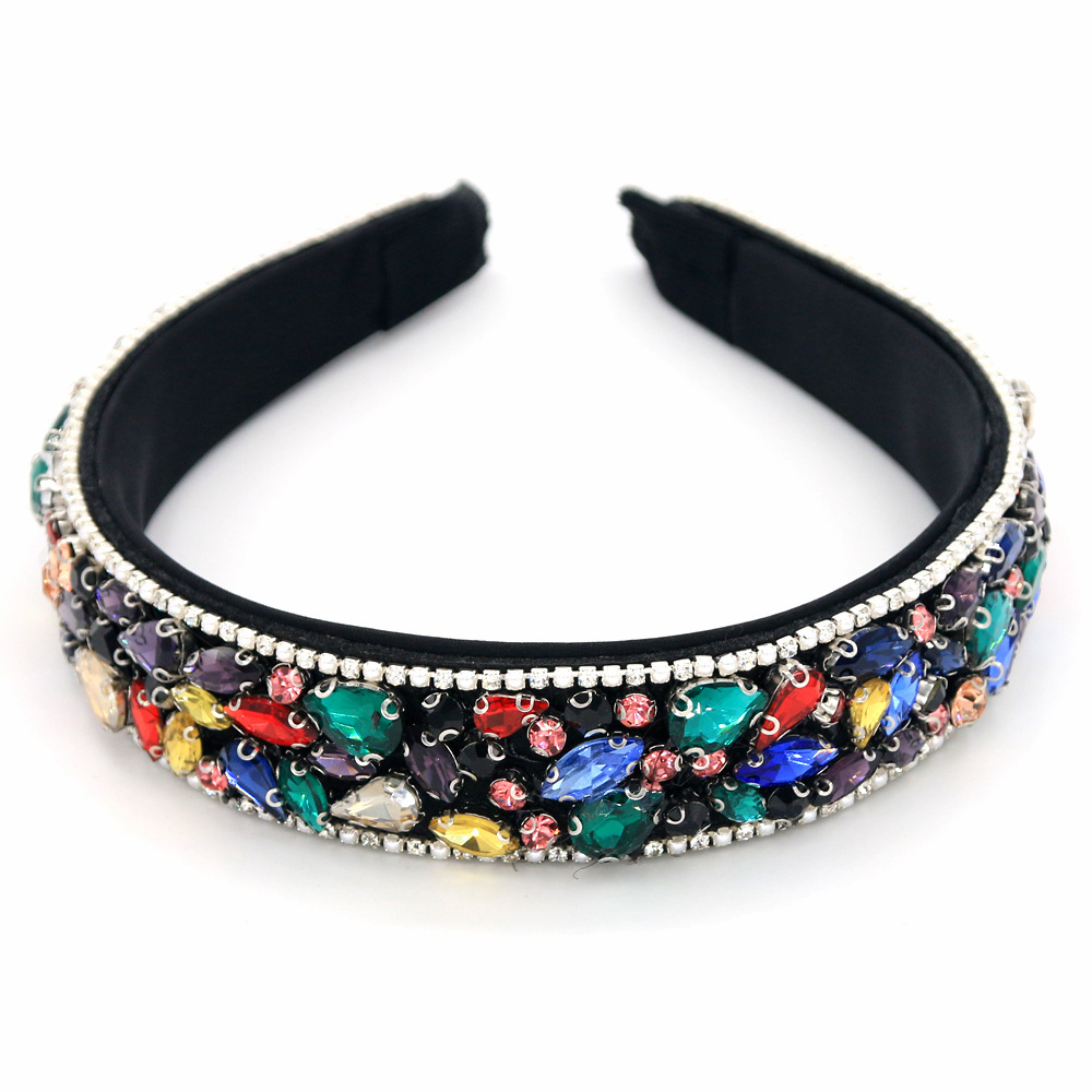 Baroque Headband Fashion Wild Hair Accessories Rhinestone Head Buckle Trend Handmade Hair Band Nihaojewelry display picture 5