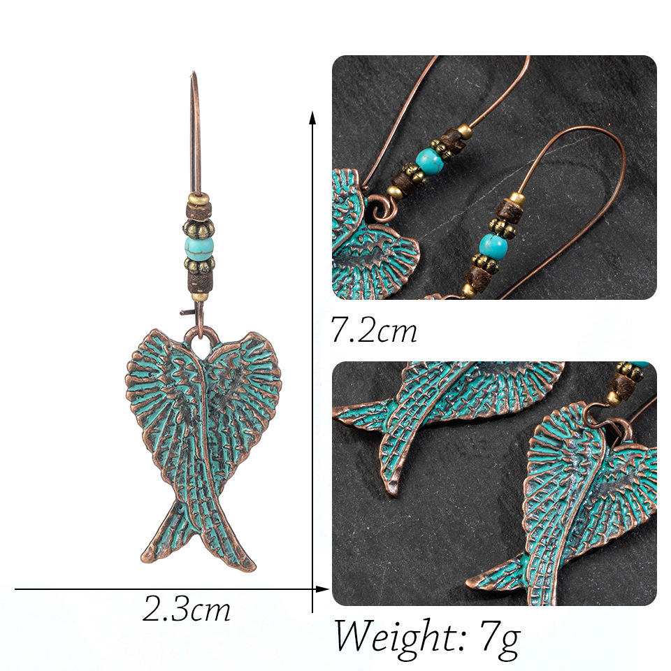 Boucles D&#39;oreilles Pendentifs Ailes Rétro display picture 8