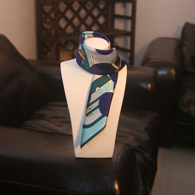 新款真丝围巾丝巾桑蚕丝『几何圆圈』真丝小方巾/小丝巾/职业围巾|ms