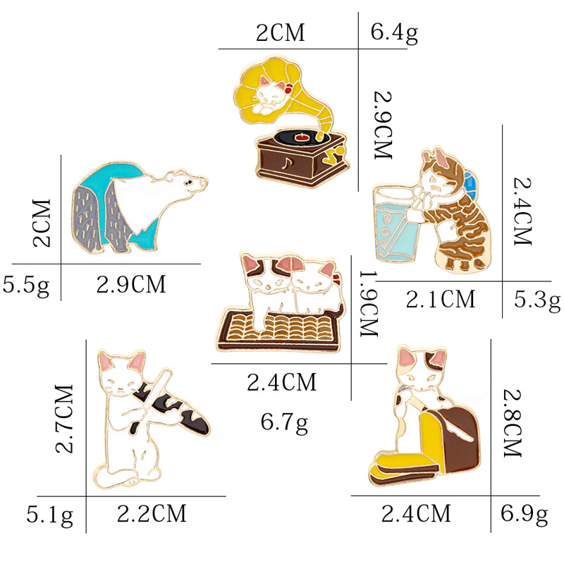 Mode Tier Legierung Emaille Unisex Broschen display picture 1