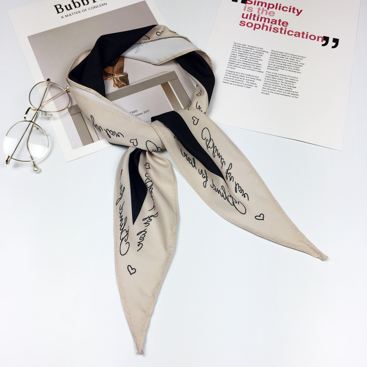 the republic of korea chic Diamond decorate Silk scarf Fashionable Retro Hair band Hit color Sharp Scarf Scarf Occupation scarf