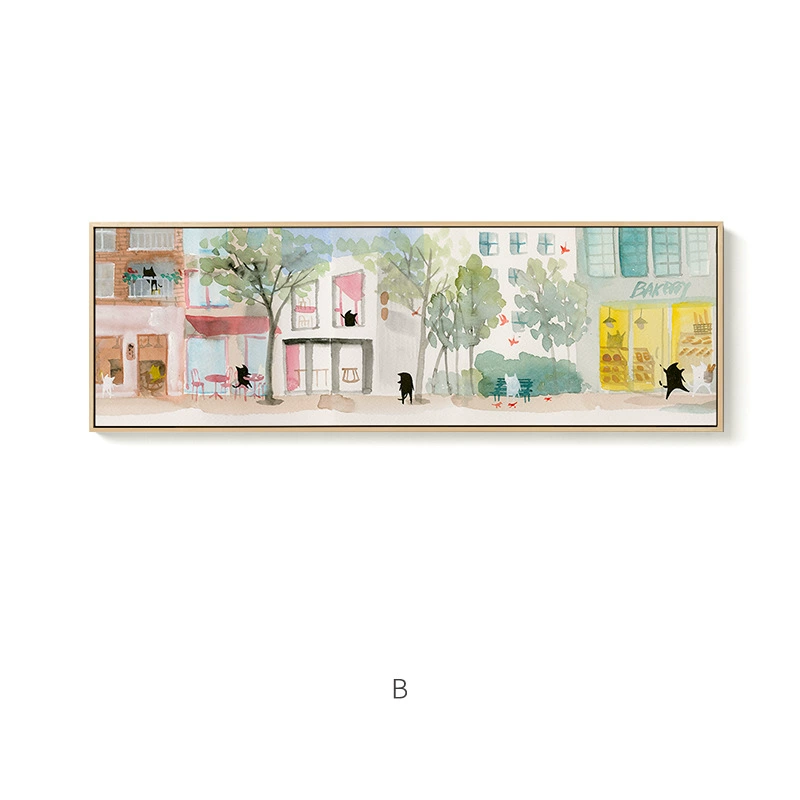 Скандинавская декоративная живопись для гостиной ультрадлинный баннер детская комната подвесная картина акварельная абстрактная картина на стене передняя часть кровати