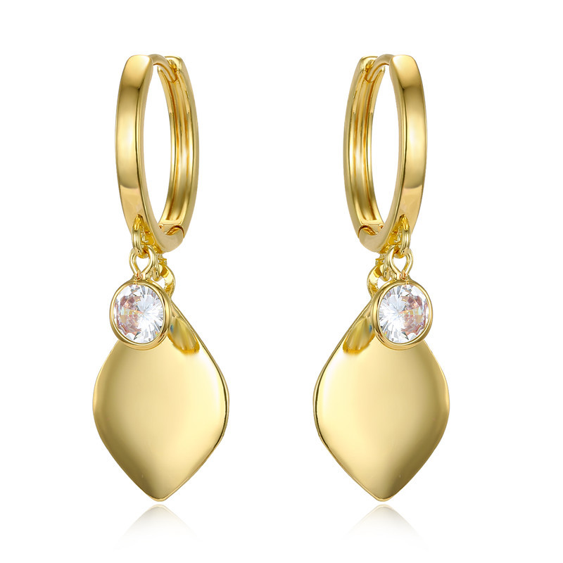 Geometrische Persönlichkeit Zirkon Kleine Ohrringe Quaste Diamant Ohrringe Gold Silber Blätter Diamant Ohrringe Ohrringe Ohrringe Ohrringe display picture 1