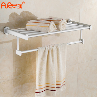 pifa免打孔毛巾架浴室置物浴巾架衛生間太空鋁毛巾架五金挂件套裝