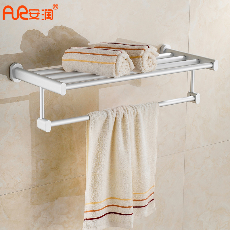 pifa免打孔毛巾架浴室置物浴巾架衛生間太空鋁毛巾架五金挂件套裝
