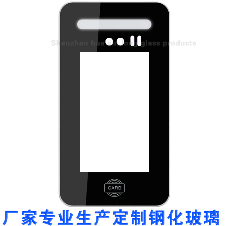 玻璃厂家批量生产人脸识别面板玻璃精雕磨边打孔丝印加工实体厂家