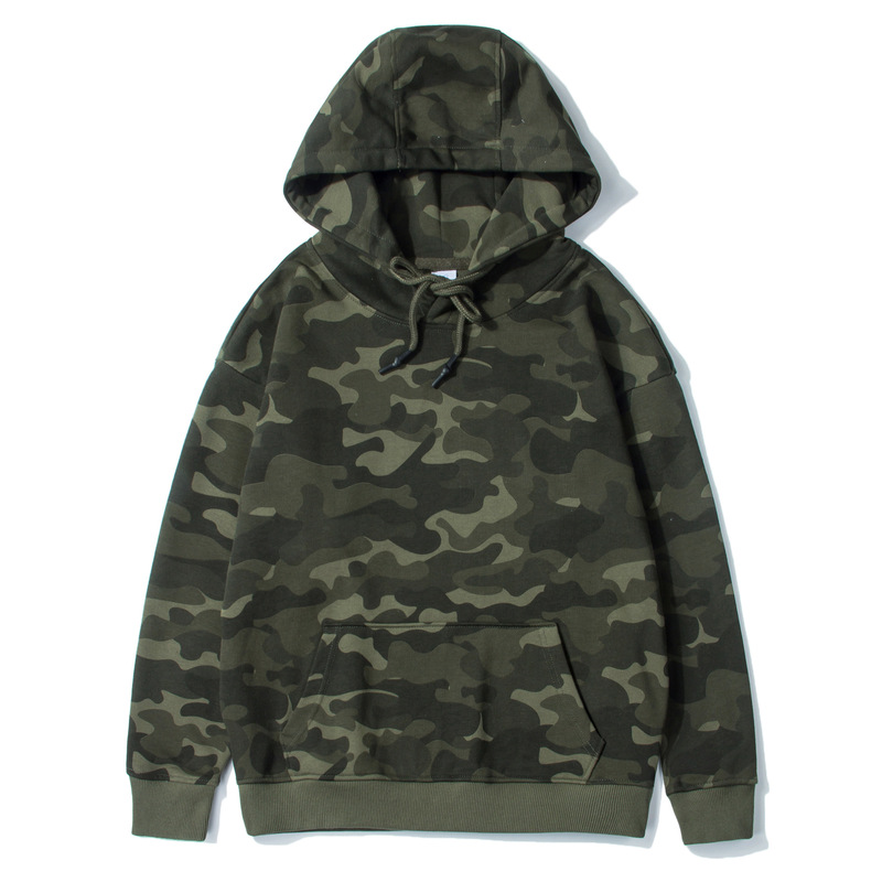 Spring and Autumn Men's National Fashion Hooded Sweater Pullover Coat Spring and Autumn Camouflage Clothing Sports Loose Casual Blank Sweater