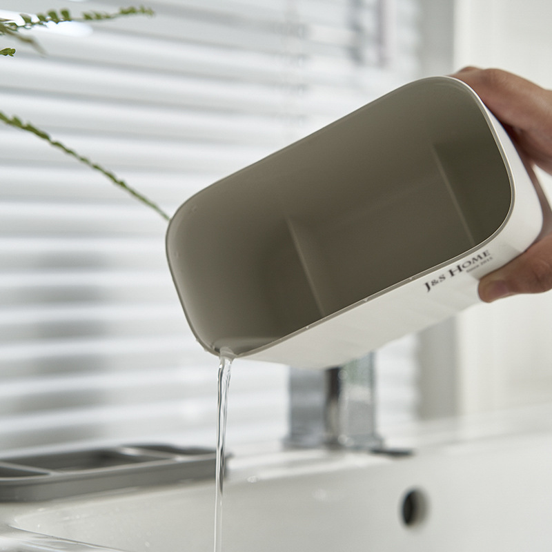 Hogar Estilo nórdico cepillo de dientes caja de almacenamiento de plástico baño Baño hogar lavado taza de almacenamiento rack simple cepillo de dientes titular