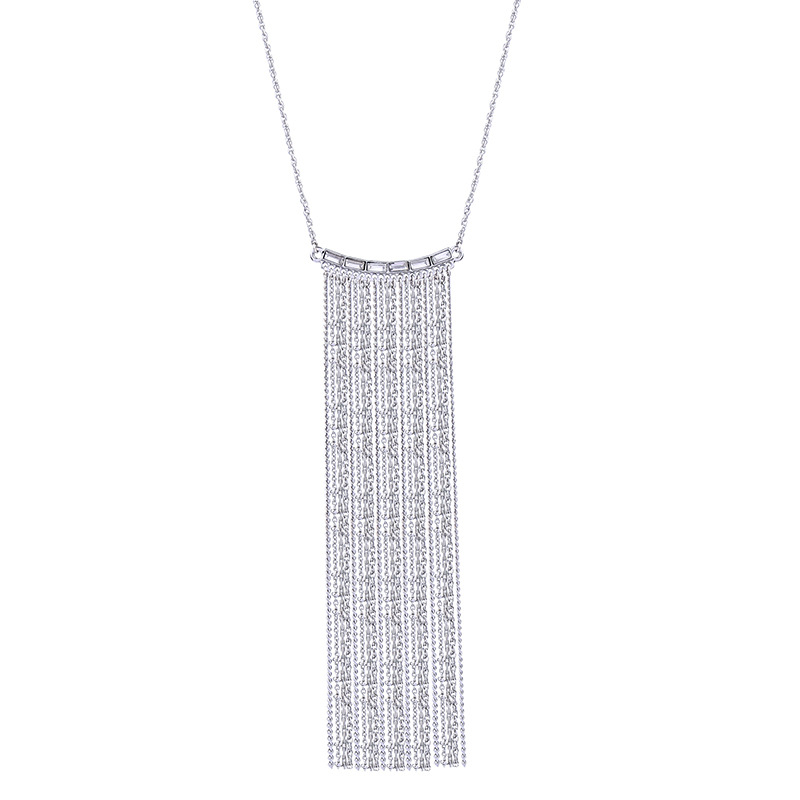 Jewelry Diamond Long Fringed Pendant Necklace Female Fashion Jewelry display picture 7