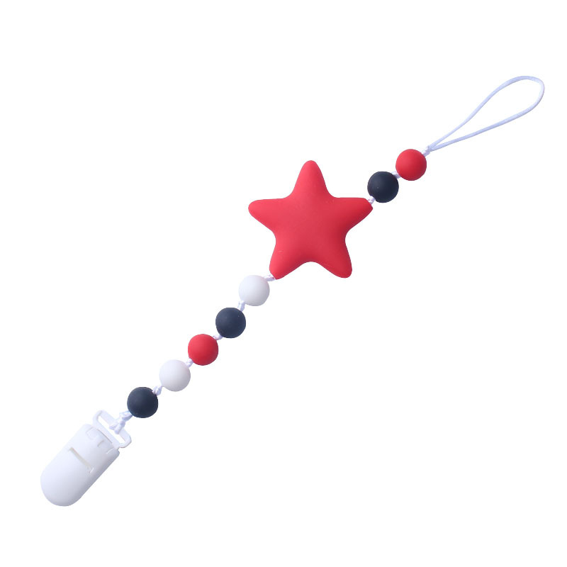 Nueva Cadena de chupete para bebé Nueva Cadena de silicona mordedor bebé anti-gota suministros maternos e infantiles comercio exterior