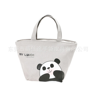 Factory customized environmental protection canvas lunch bag large capacity leisure canvas insulation bag portable canvas lunch bag