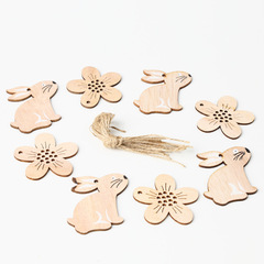 2022 New Easter Wooden Rabbit, Natural Wood Color, Nordic Style Home Decor Wood Craft Small Ornament