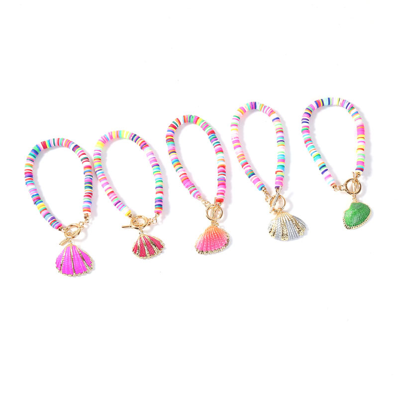 Bohemian Color Shell Fashion Soft Clay Bracelet display picture 2