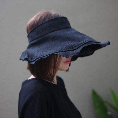 韩版春夏季日遮阳帽子女轻便可折叠防紫无线防晒空顶棉麻太阳帽子