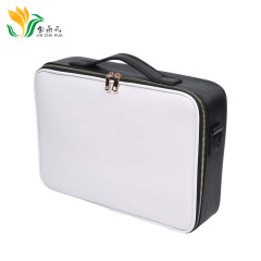 專業黑白紋便攜化妝包多功能旅行防水化妝箱大容量美甲紋繡工具箱