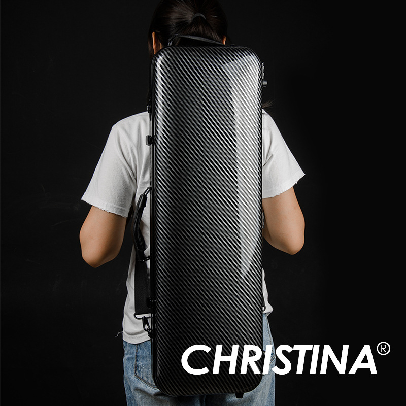 小提琴琴盒 黑色白条纹长方形小提琴盒子4/4尺寸