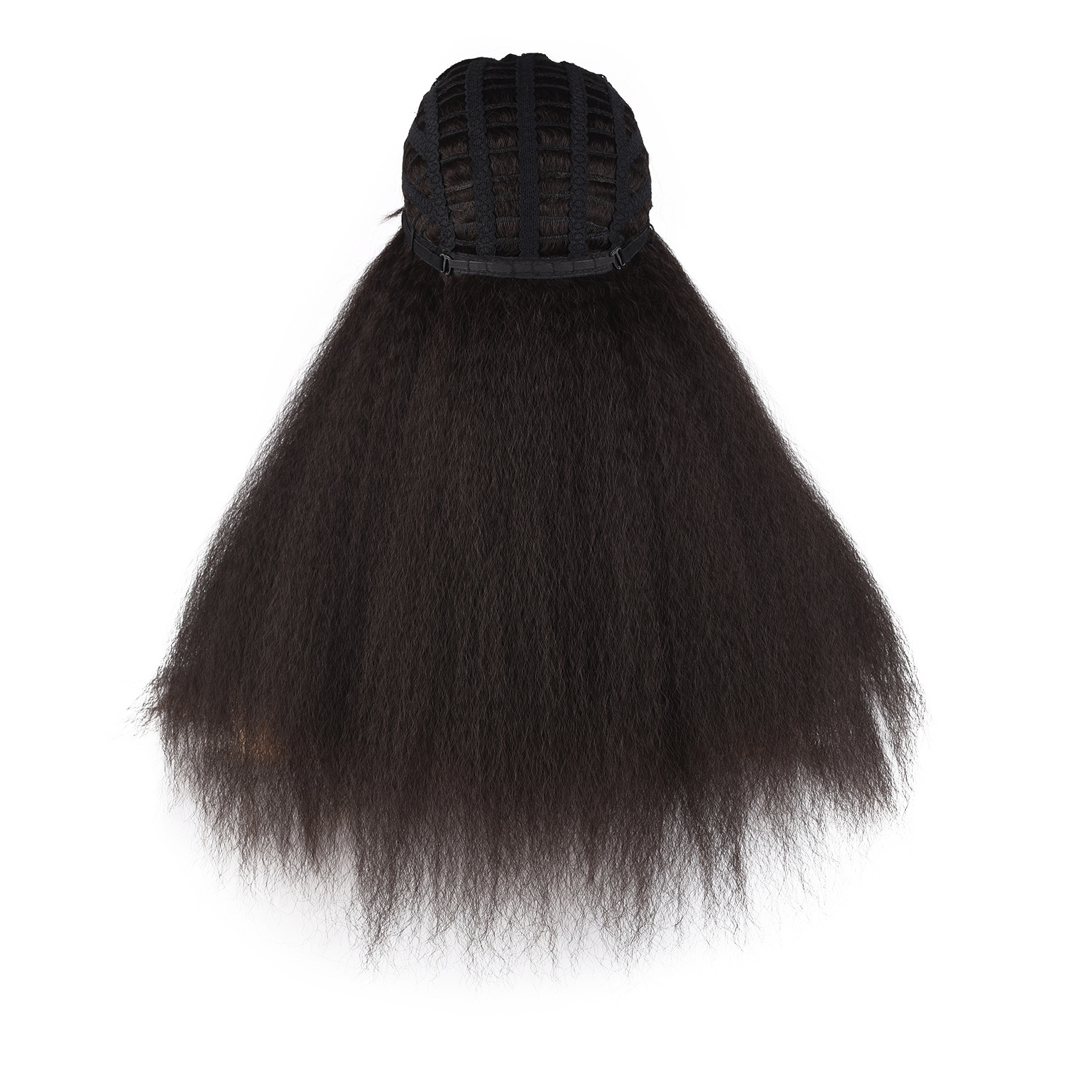 Syntetisk paryk silke fluffy eksplosiv lang krøllet let buet paryk pandebånd_voghion.com