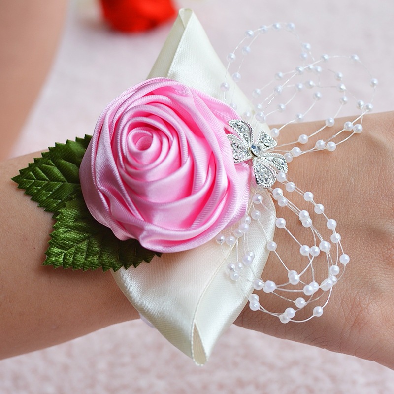 结婚婚庆用品 礼盒装饰仿真花 D480欧美手腕花胸花胸针