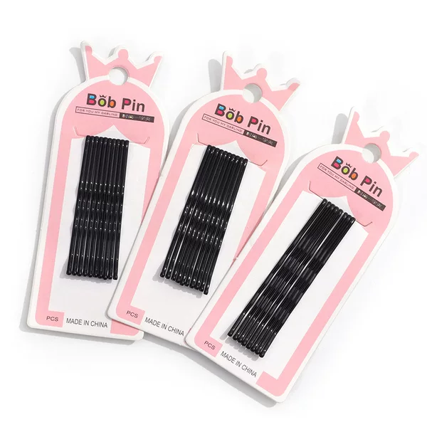 New Small Crown No Paint Black Steel Wire Clip Metal Hairpin Gift Fake Hairpin Korean Clip Women's Clip