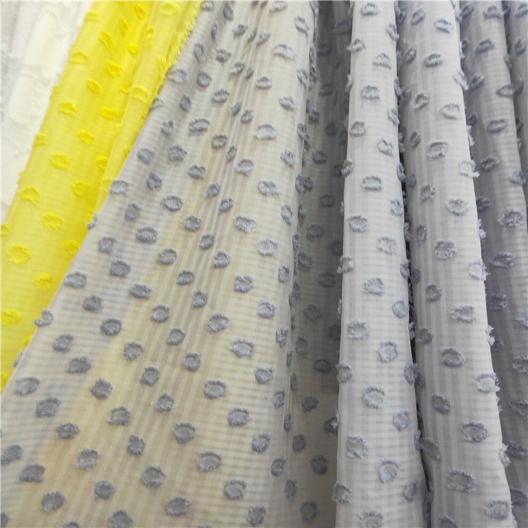 现货供应 雪纺立体剪花面料 雪纺提花 时尚女装连衣裙面料批发