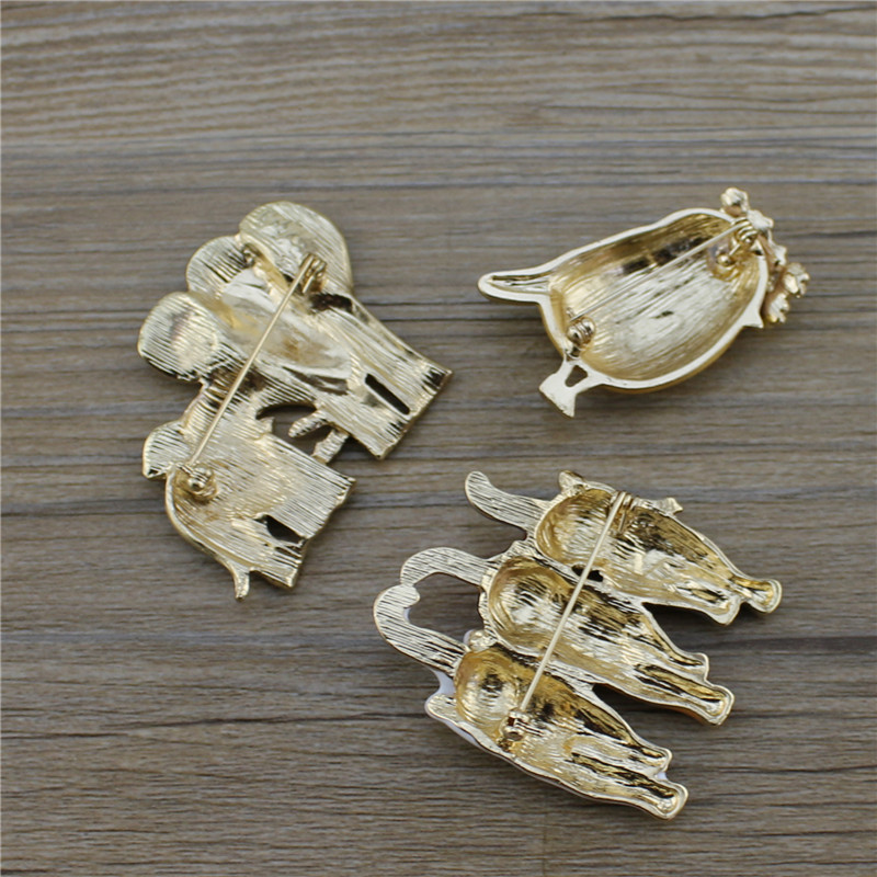 Pastoral Animal Alloy Plating Couple Brooches display picture 12