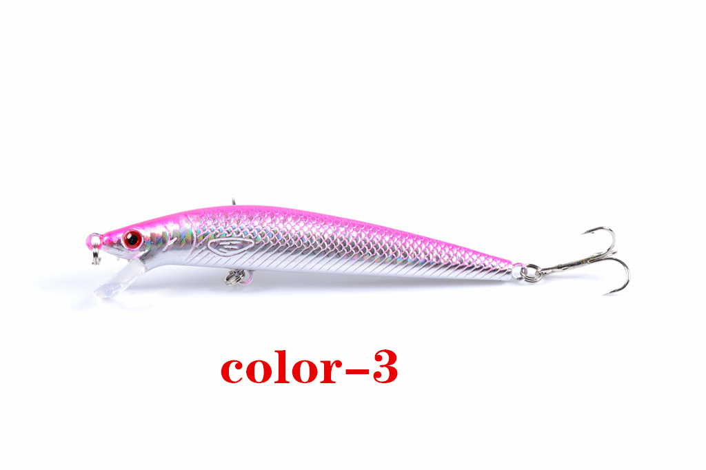 2 Pcs Shallow Diving Minnow Lure 95mm 8g Hard Sinking Minnow Fishing Baits Bass Trout Bowfin Saltwater Sea Fishing Lure