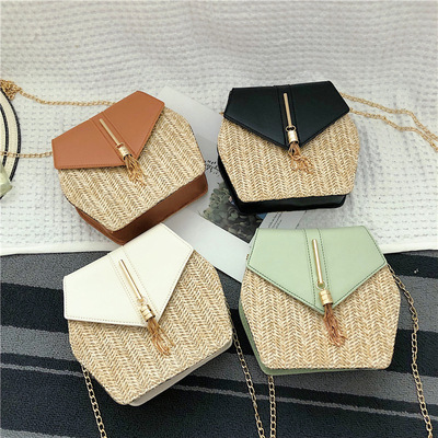Direct selling Little bag Western style Straw Texture Chain bag Female bag new pattern 2021 Versatile ins Single Shoulder Satchel