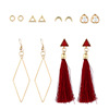 Accessory, triangle, earrings, retro set