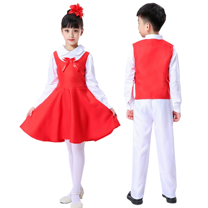 Детский костюм Учащиеся начальной и средней школы Хор, декламировать поэзию, сценический костюм для танцевального представления, детское платье хозяина