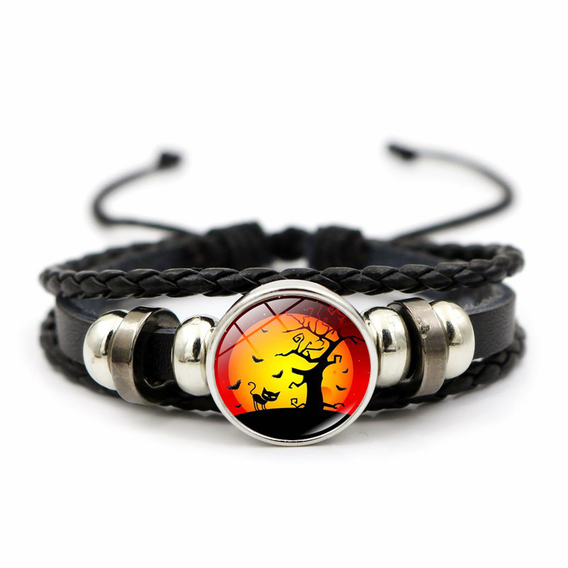 Halloween pärlarmband handflätat armband med ädelstenar_voghion.com