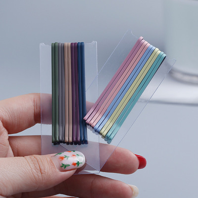 韩国彩色一字夹2019新款头饰发卡刘海边夹网红磨砂组合夹子顶夹女