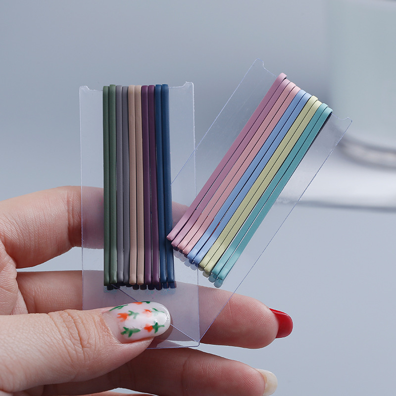 韩国彩色一字夹2019新款头饰发卡刘海边夹网红磨砂组合夹子顶夹女