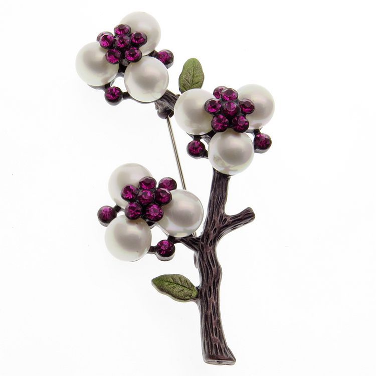Vintage Ginkgo Blatt Brosche Mit Perle Für Damen Und Herren Pin_voghion.com