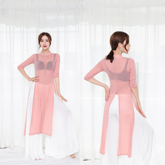 Practice dance clothing, belly dance suit, dance practice clothing, ethnic style cheongsam, wide leg pants, dance clothing for beginners