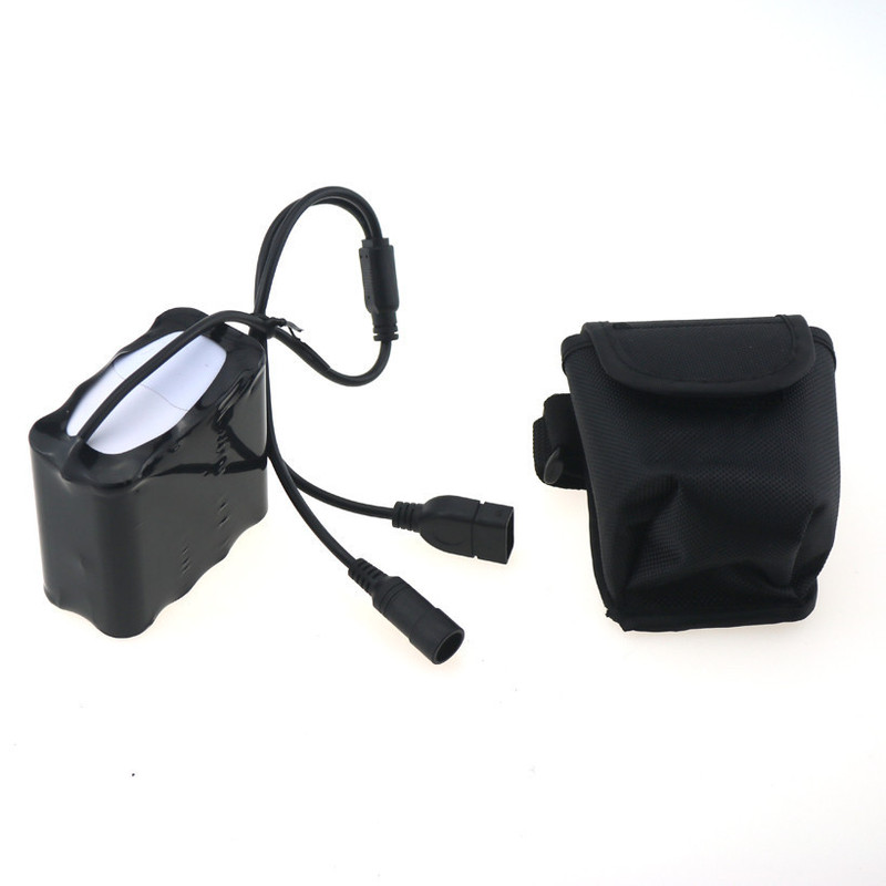 8-Cell 18650 Battery Pack USB Dc Interface Led Bicycle Headlight Powered Bicycle Light Battery Pack