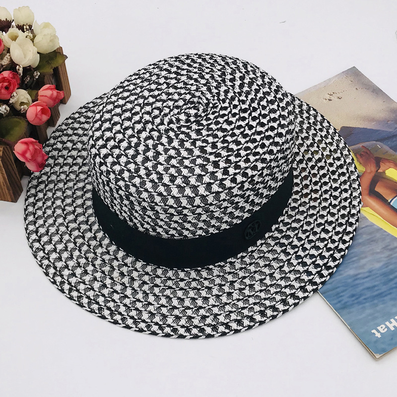 Women's Elegant Checkered Flat Eaves Floppy Hat display picture 13