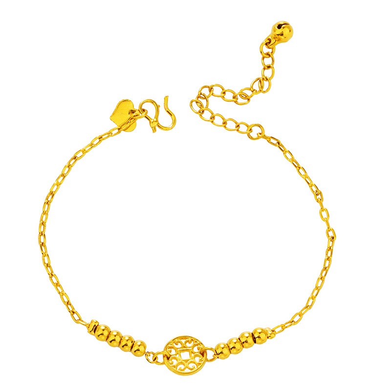 Estilo coreano Vietnam oro cobre moneda Bell tobillera mujer transfronteriza nueva imitación de oro Oro de las mujeres esmerilado cuentas adornos de pie
