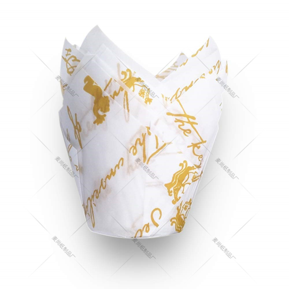 Grado alimenticio europeo resistente a altas temperaturas medio Cupcake fondo blanco carta de oro para hornear pastel titular papel venta al por mayor