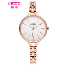 kezzi珂紫品牌气质简约超薄时尚女生手表腕表防水合金手链石英表