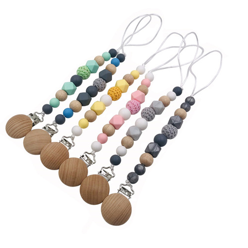 New factory direct sales baby silicone pacifier chain baby teething toys anti-fall chain maternal and infant supplies