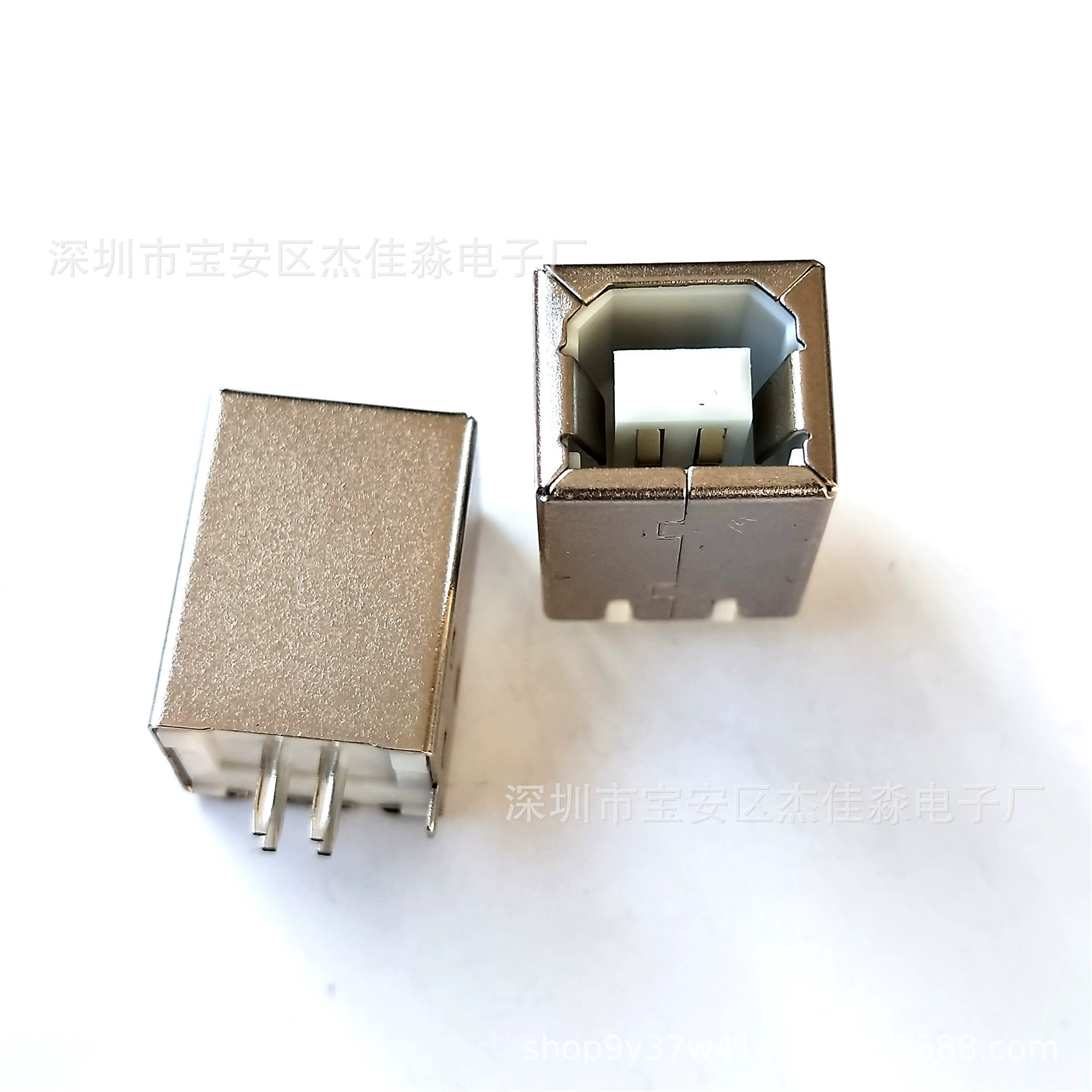USB2.0BF female base 180 degree B female 4P straight plug vertical plug-in board DIP bent foot D-type port connector