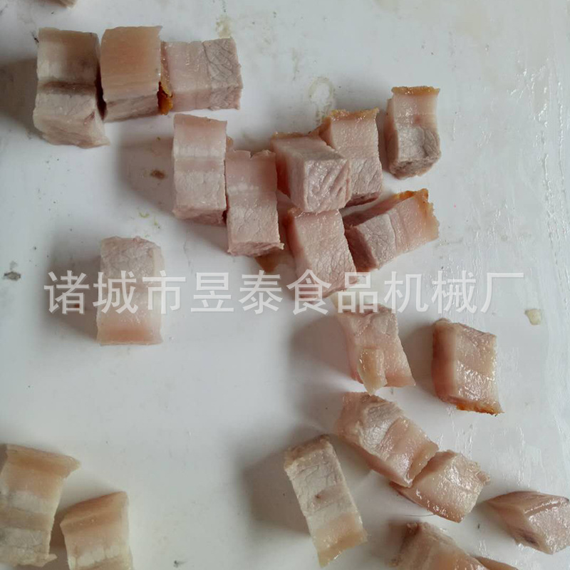 熟的卤肉五花肉切块机 商用猪肉切方块机器