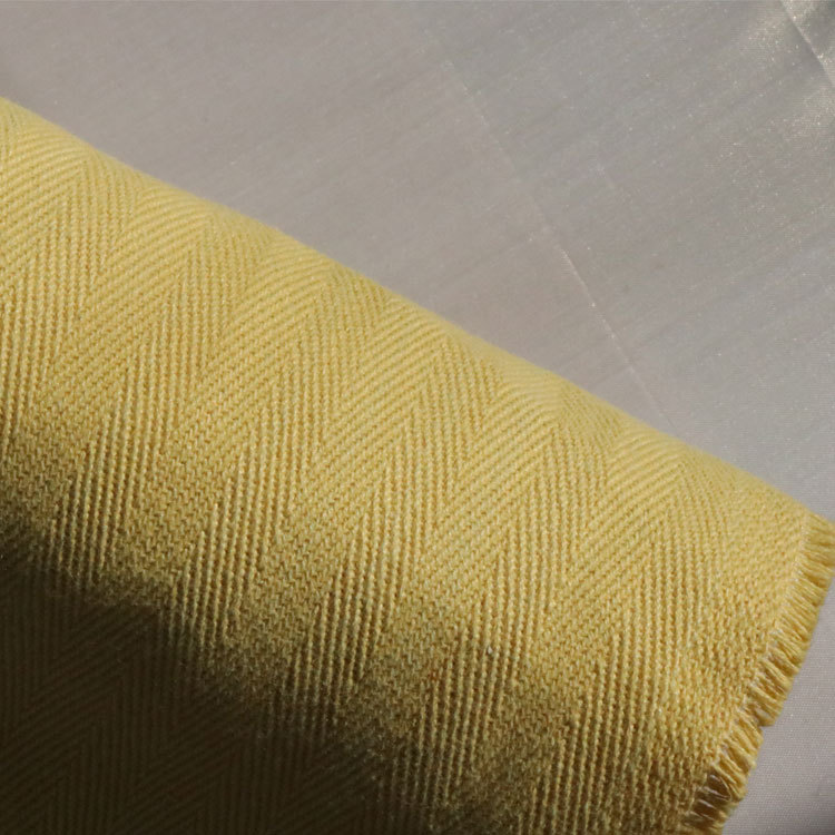芳纶布 黄色芳纶纤维布人字纹芳纶机织布防火高温防火布