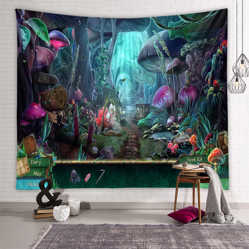 Wall hanging wall decor Bedside dormitory wall decoration tapestry background cloth hanging cloth fairy tale world canvas