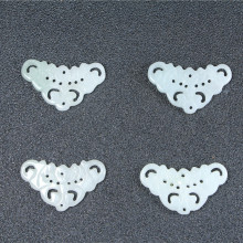 天然A货 翡翠镂空三角花吊坠 DIY玉石项链挂坠配饰半成品