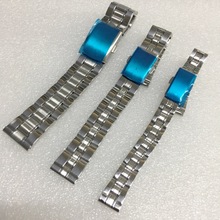 现货供应通用不锈钢双按扣表带 18/20/22mm 钟表配件批发空心表链