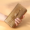 crocodile wallet Women&#39;s Wallets capacity mobile phone clutch bag One piece On behalf of Large Zip package