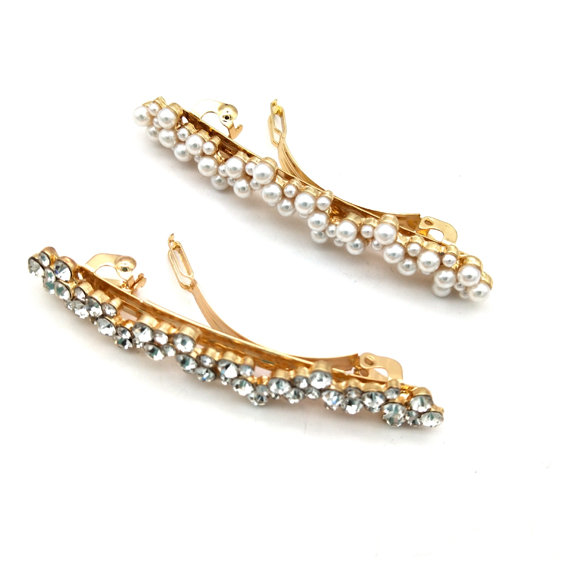 Simple Style Round Alloy Plating Inlay Rhinestones Pearl Hair Clip display picture 4