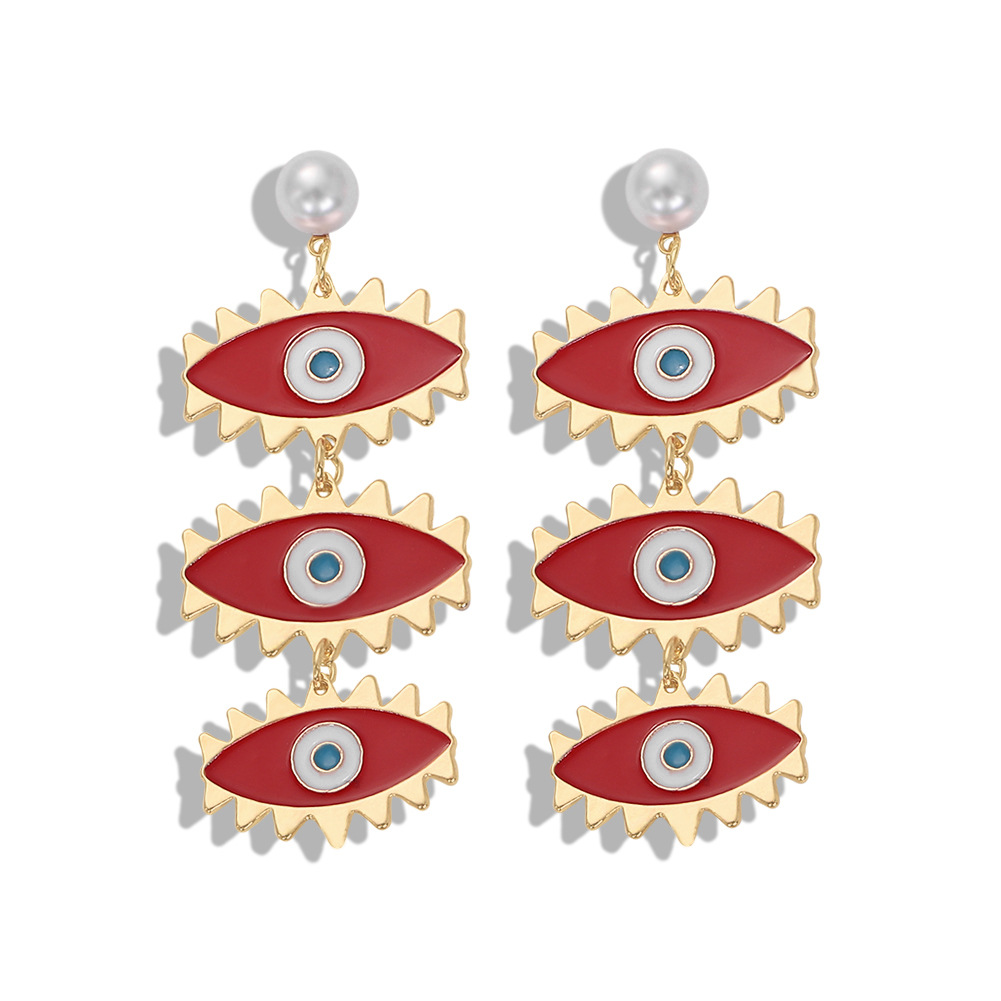 Tempérament Sauvage Eye Couture Gouttes Pour Les Oreilles Internet Chaude Alliage Émail Boucles D'oreilles Tendance Boucles D'oreilles Populaire Ornement Accessoires display picture 6