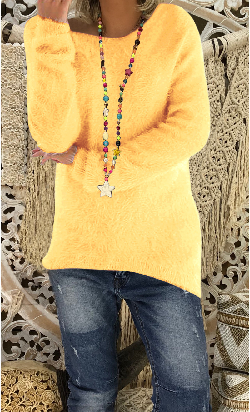 Damen Oversized Langarm Strickpullover Aus Baumwolle Für Herbst_voghion.com